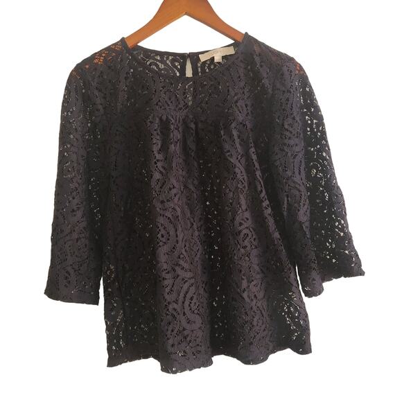 LOFT Tops - Loft lace navy top size XS
